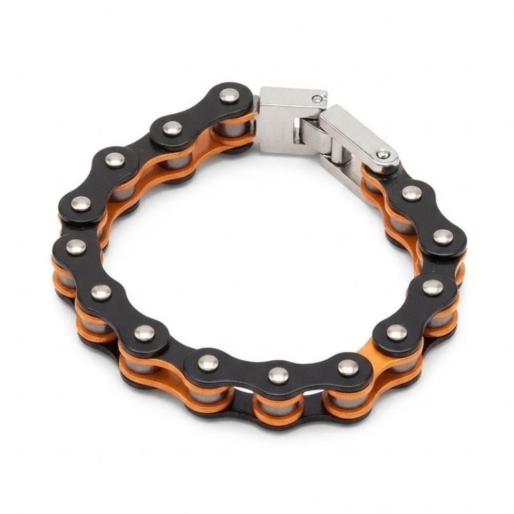 Punk Motorcycle Chain Link Stainless Steel Biker Bracelet Industrial Grunge Edgy